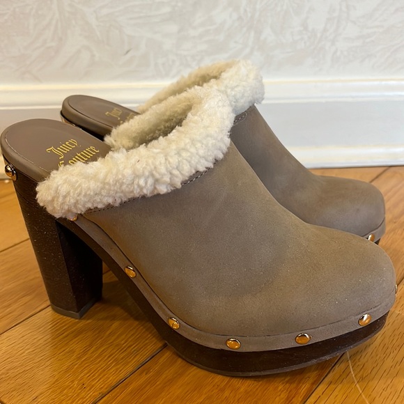 Juicy Couture Shoes - Juicy Couture Brown Mules with Cream Trim